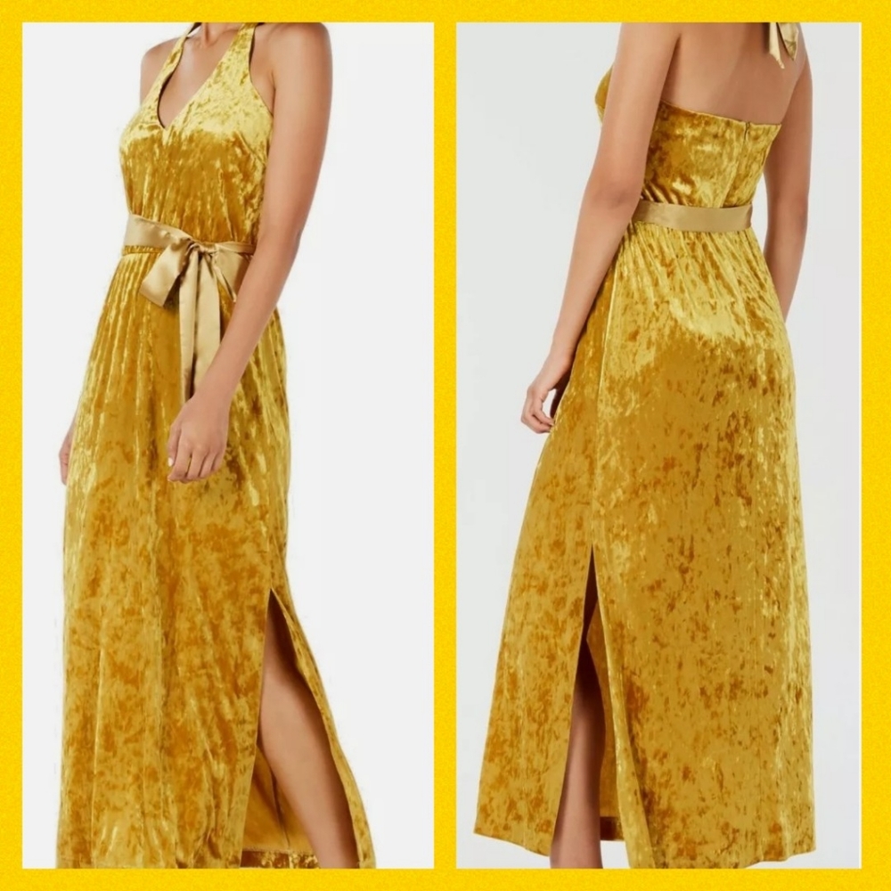 Avec Les Filles Women's Dress Yellow Size 8